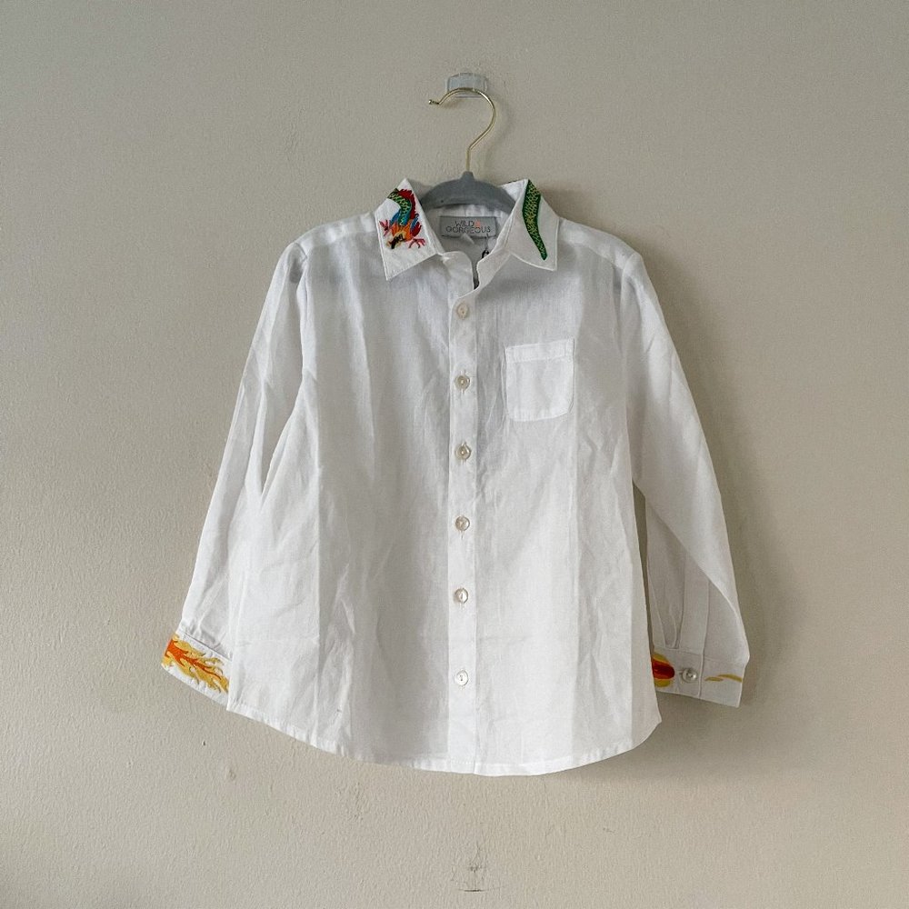Wild & Gorgeous Toddler Dragon Button Down Shirt 3T